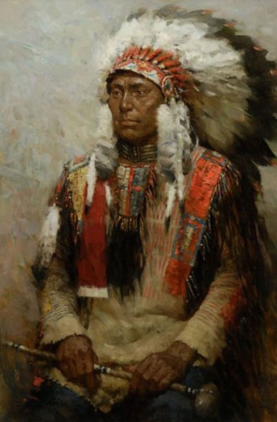 "Lakota Warrior" Z. S. Liang Fine Art Giclee Canvas